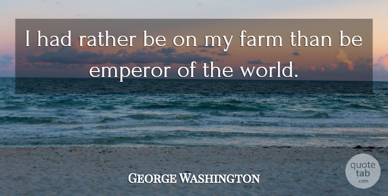 George Washington Quote About Home, World, Presidents Day: I Had Rather Be On...