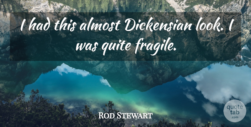 Rod Stewart Quote About Looks, Fragile: I Had This Almost Dickensian...