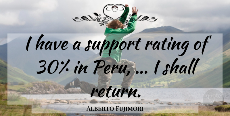 Alberto Fujimori Quote About Rating, Shall, Support: I Have A Support Rating...