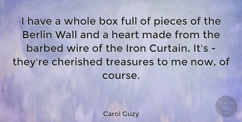 Carol Guzy Quote About Cherished, Full, Iron, Pieces, Treasures: I Have A Whole Box...