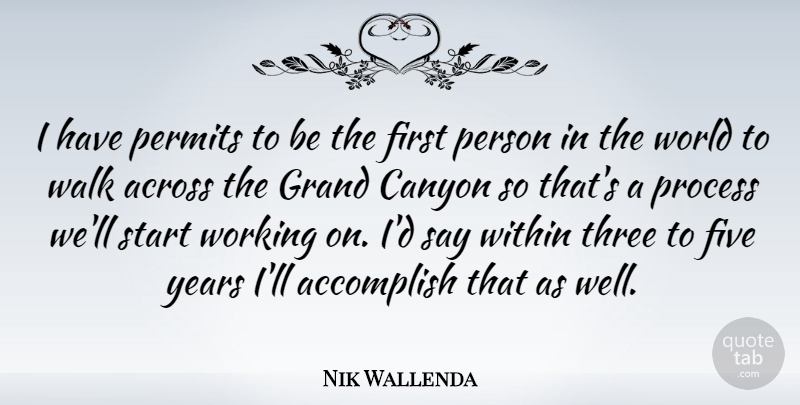 Nik Wallenda Quote About Years, Three, World: I Have Permits To Be...