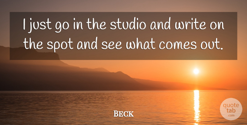 Beck Quote About Writing, Spots, Studios: I Just Go In The...
