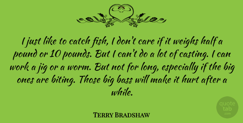 Terry Bradshaw Quote About Hurt, Long, Half: I Just Like To Catch...