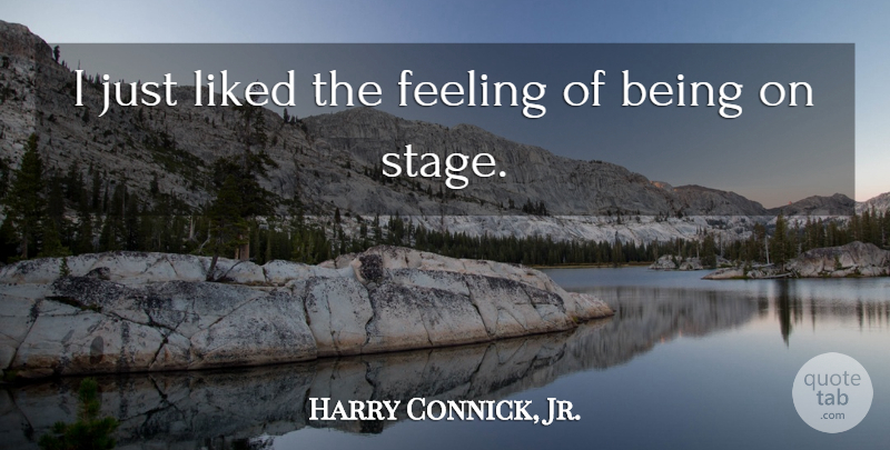 Harry Connick, Jr. Quote About Feelings, Stage: I Just Liked The Feeling...