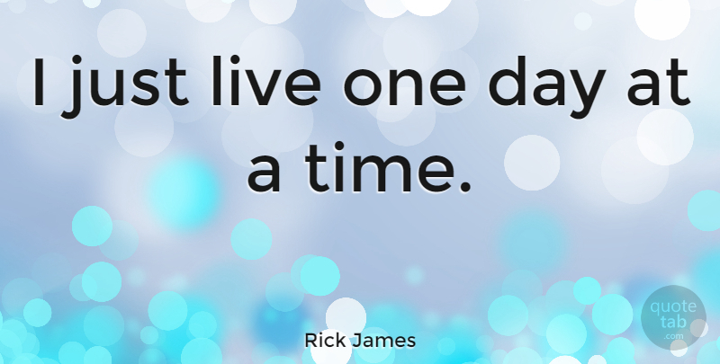 Rick James Quote About One Day, Four Agreements, Just Live: I Just Live One Day...