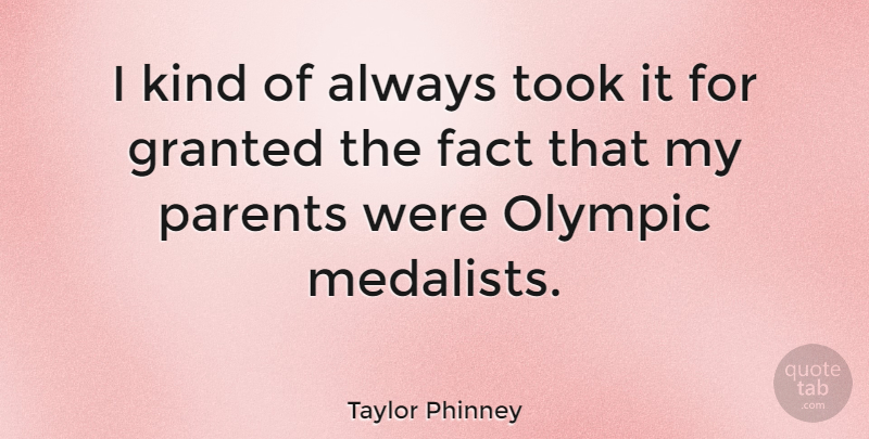Taylor Phinney Quote About Parent, Facts, Kind: I Kind Of Always Took...