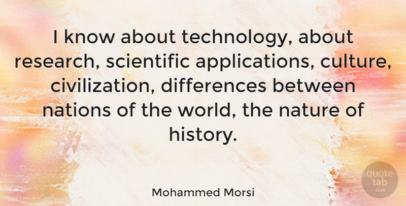 Mohammed Morsi Quote About History, Nations, Nature, Scientific, Technology: I Know About Technology About...