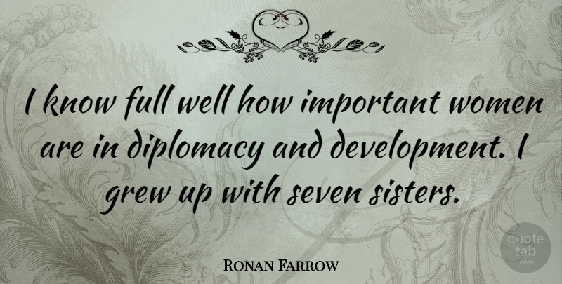 Ronan Farrow Quote About Important, Development, Seven: I Know Full Well How...
