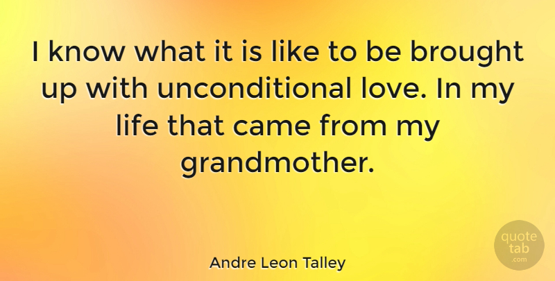 Andre Leon Talley Quote About Grandmother, Unconditional Love, Grand Mother: I Know What It Is...