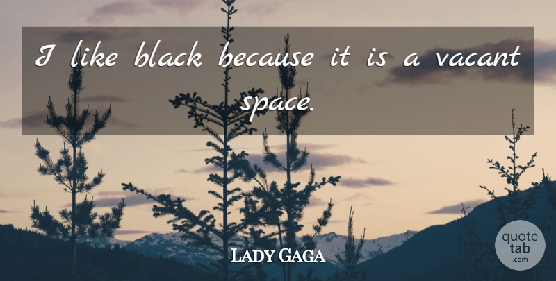 Lady Gaga Quote About Space, Black, Vacant: I Like Black Because It...