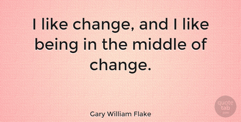 Gary William Flake Quote About Change, Middle: I Like Change And I...
