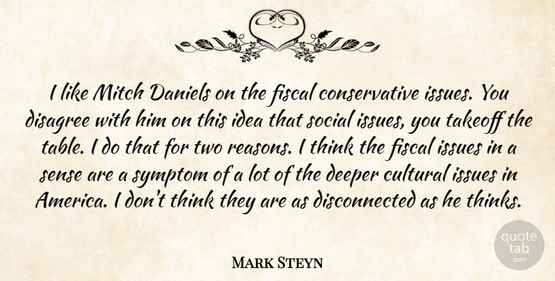 Mark Steyn Quote About Thinking, Ideas, Two: I Like Mitch Daniels On...