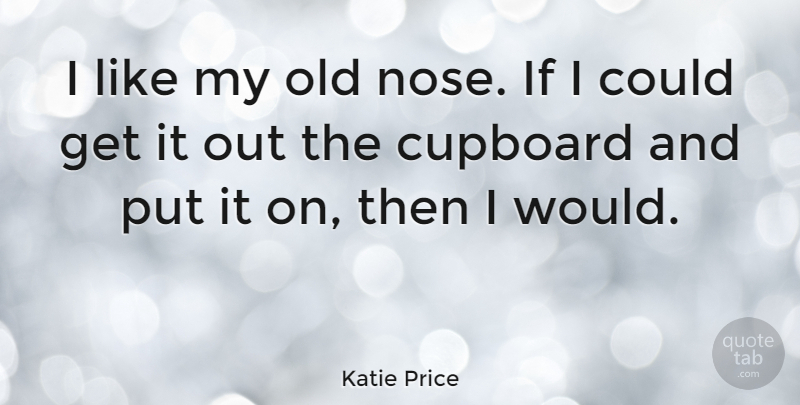 Katie Price Quote About Noses, Cupboards, If I Could: I Like My Old Nose...