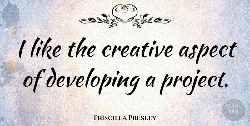 Priscilla Presley Quote About Creative, Aspect, Projects: I Like The Creative Aspect...