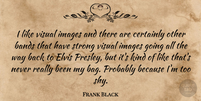 Frank Black Quote About Bands, Certainly, Elvis, Images, Visual: I Like Visual Images And...