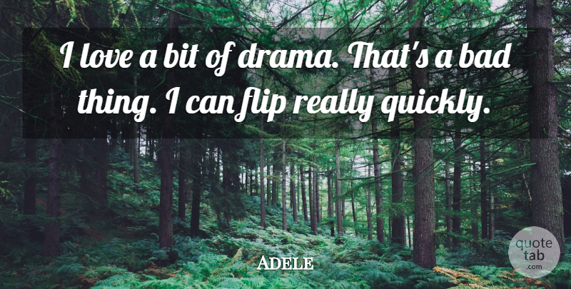 Adele Quote About Drama, Flip, Bad Things: I Love A Bit Of...