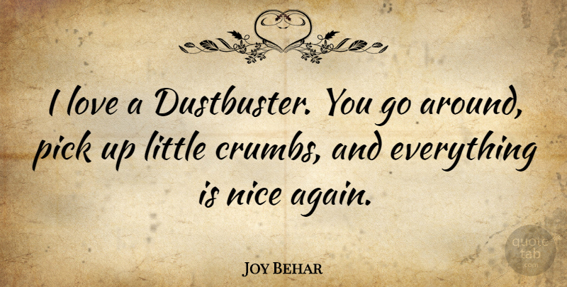 Joy Behar Quote About Love, Pick: I Love A Dustbuster You...