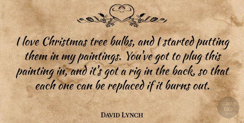 David Lynch Quote About Tree, Christmas Love, Painting: I Love Christmas Tree Bulbs...