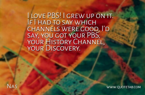 Nas Quote About Pbs, Discovery, Grew: I Love Pbs I Grew...