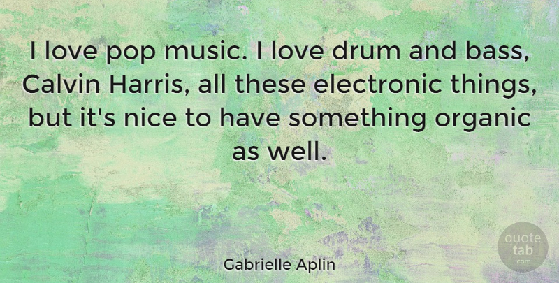 Gabrielle Aplin Quote About Drum, Electronic, Love, Music, Organic: I Love Pop Music I...