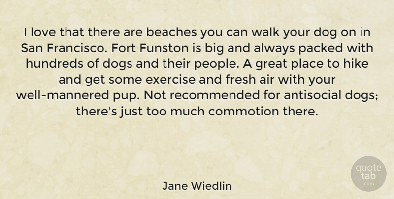 Jane Wiedlin Quote About Dog, Beach, Exercise: I Love That There Are...