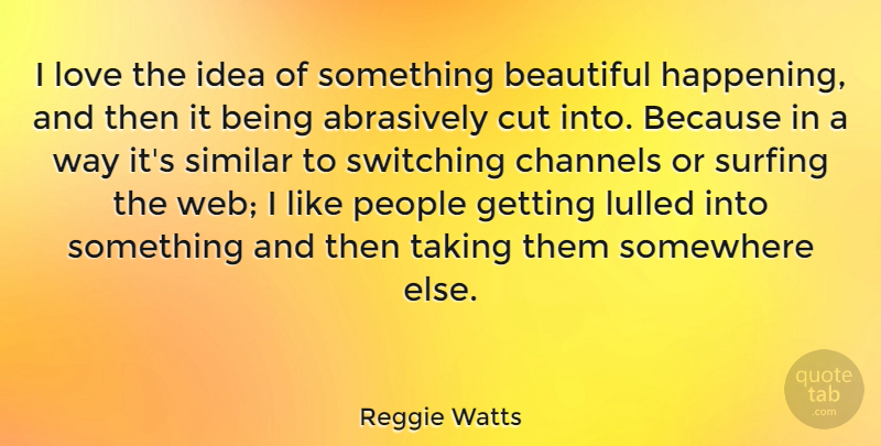 Reggie Watts Quote About Channels, Cut, Love, People, Similar: I Love The Idea Of...