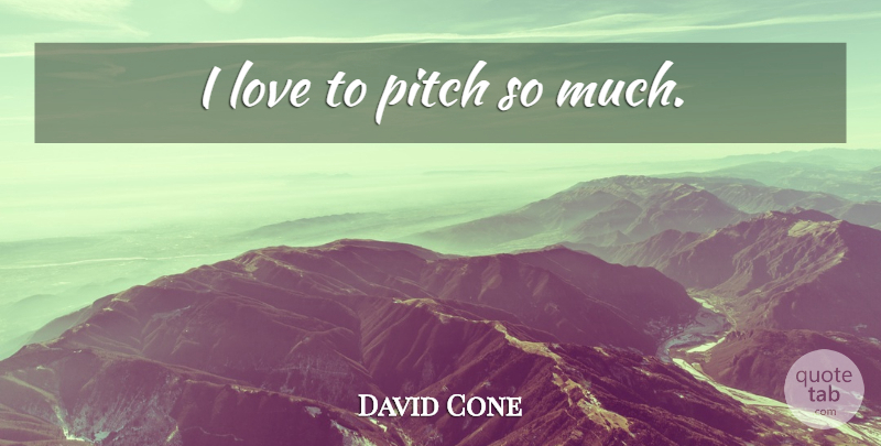 David Cone Quote About undefined: I Love To Pitch So...