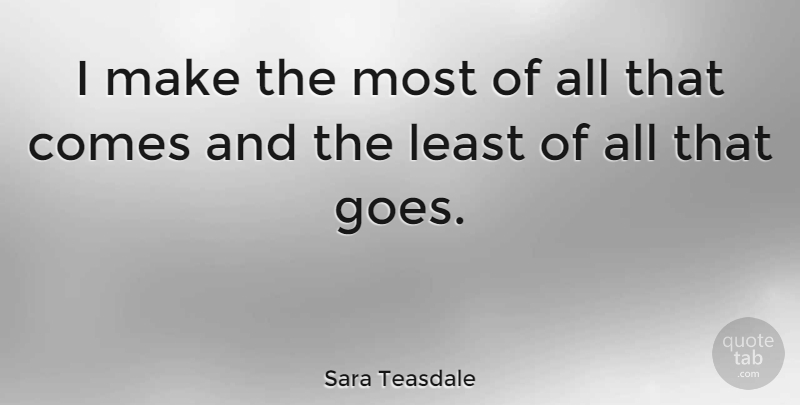 Sara Teasdale Quote About Heartbroken, Gratitude, Humor: I Make The Most Of...