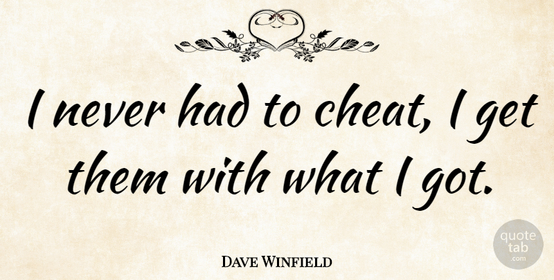 Dave Winfield Quote About Cheating, Cheat: I Never Had To Cheat...