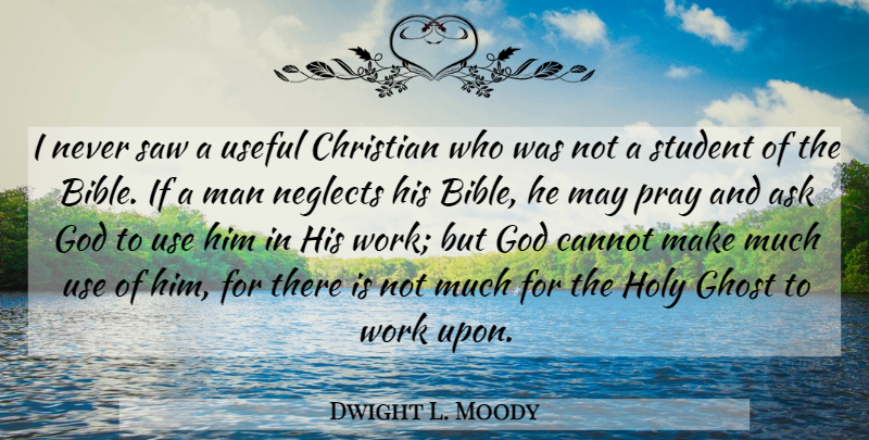Dwight L. Moody Quote About Christian, Men, Use: I Never Saw A Useful...