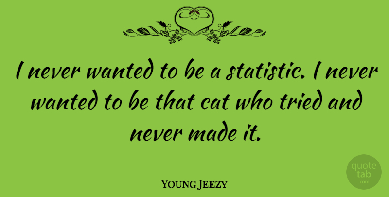 Young Jeezy Quote About Cat, Made, Wanted: I Never Wanted To Be...