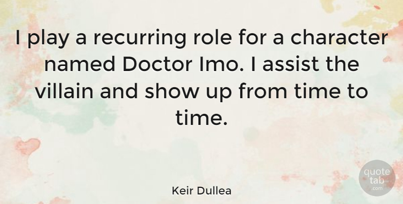 Keir Dullea Quote About Character, Play, Doctors: I Play A Recurring Role...