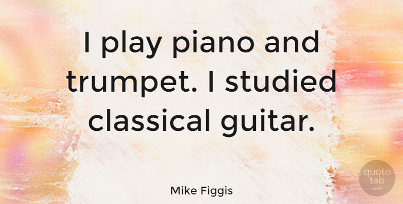 Mike Figgis Quote About Guitar, Play, Piano: I Play Piano And Trumpet...
