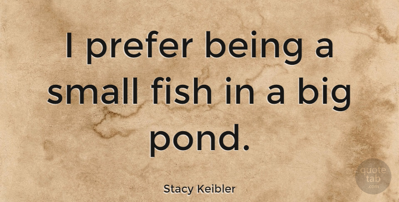 Stacy Keibler Quote About Ponds, Bigs, Fishes: I Prefer Being A Small...