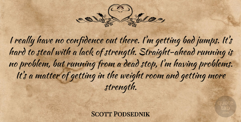 Scott Podsednik Quote About Bad, Confidence, Dead, Hard, Lack: I Really Have No Confidence...