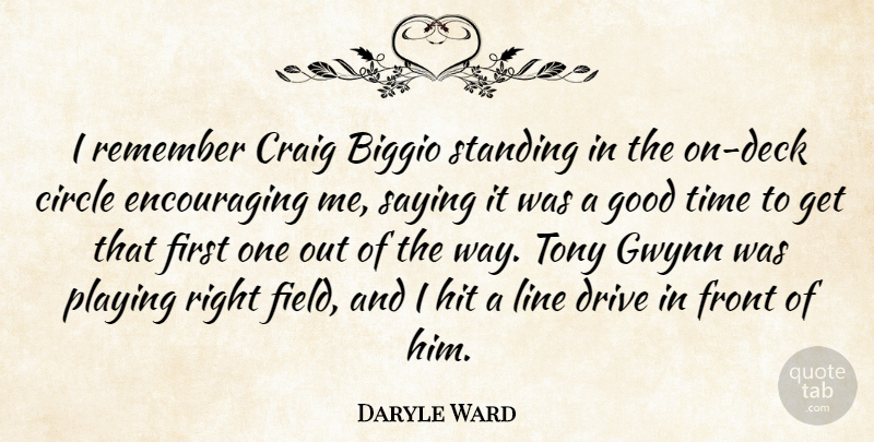 Daryle Ward Quote About Circle, Craig, Drive, Front, Good: I Remember Craig Biggio Standing...