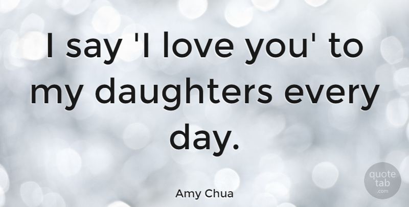 Amy Chua Quote About Mother, Daughter, Love You: I Say I Love You...