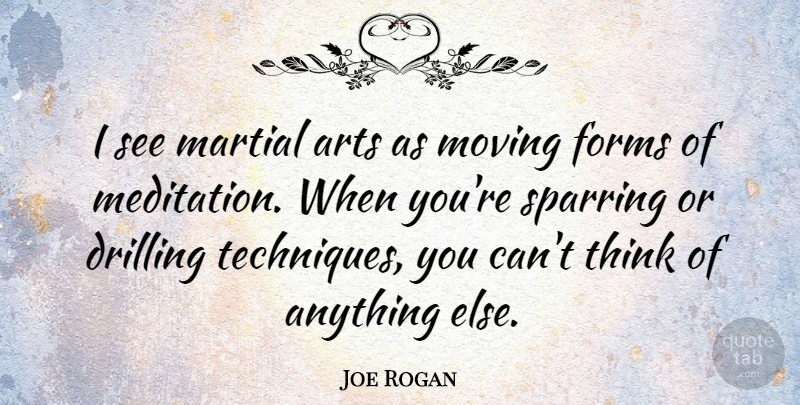 Joe Rogan Quote About Art, Moving, Thinking: I See Martial Arts As...