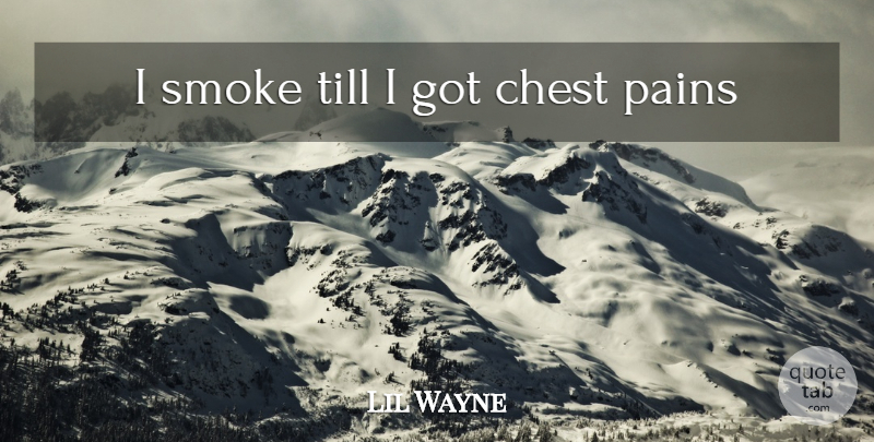 Lil Wayne Quote About Pain, Rap, Chests: I Smoke Till I Got...