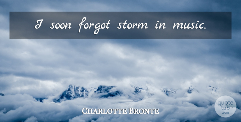 Charlotte Bronte Quote About Storm: I Soon Forgot Storm In...