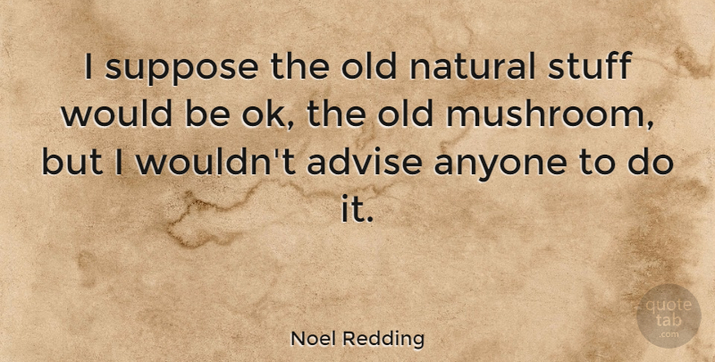 Noel Redding Quote About Mushrooms, Stuff, Would Be: I Suppose The Old Natural...
