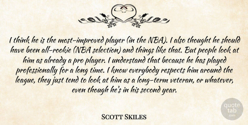 Scott Skiles Quote About Everybody, People, Played, Player, Pro: I Think He Is The...