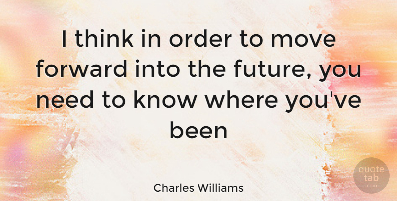 Charles Williams Quote About Moving, Thinking, Order: I Think In Order To...