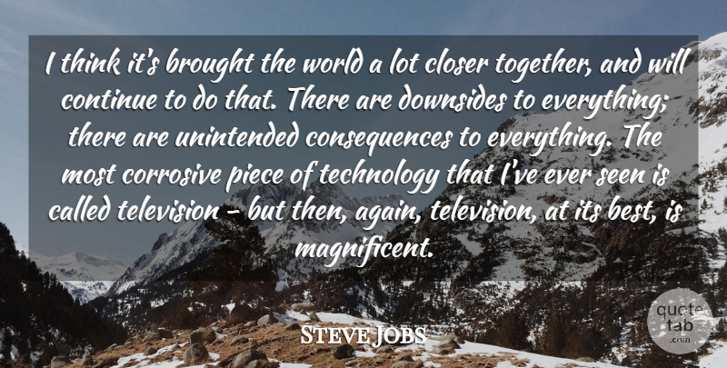 Steve Jobs Quote About Technology, Thinking, Together: I Think Its Brought The...