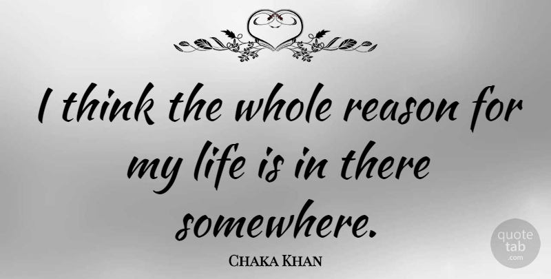 Chaka Khan Quote About American Musician, Life: I Think The Whole Reason...