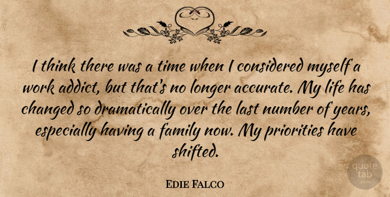 Edie Falco Quote About Thinking, Years, Numbers: I Think There Was A...