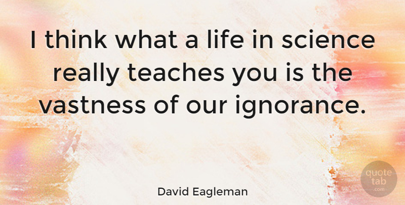 David Eagleman Quote About Life, Science, Teaches, Vastness: I Think What A Life...