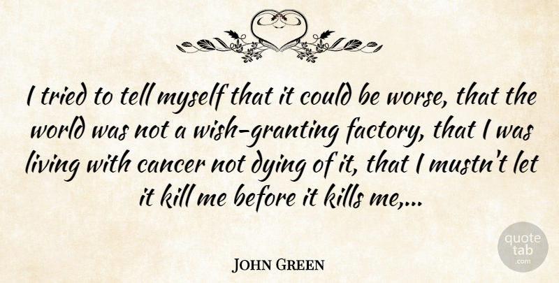 John Green Quote About Cancer, Dying, Wish: I Tried To Tell Myself...