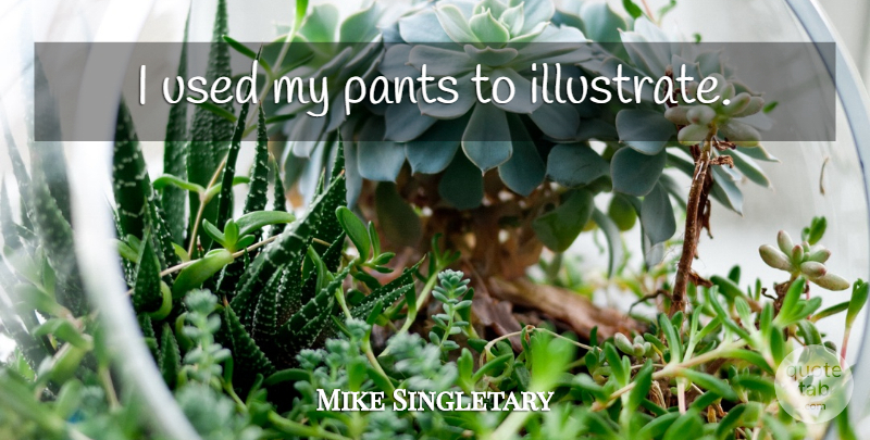Mike Singletary Quote About Pants, Used, Absurdity: I Used My Pants To...