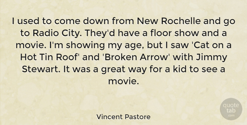 Vincent Pastore Quote About Age, Floor, Great, Hot, Jimmy: I Used To Come Down...